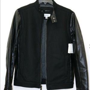 Calvin Klein Wool Blend Mix Media Varsity